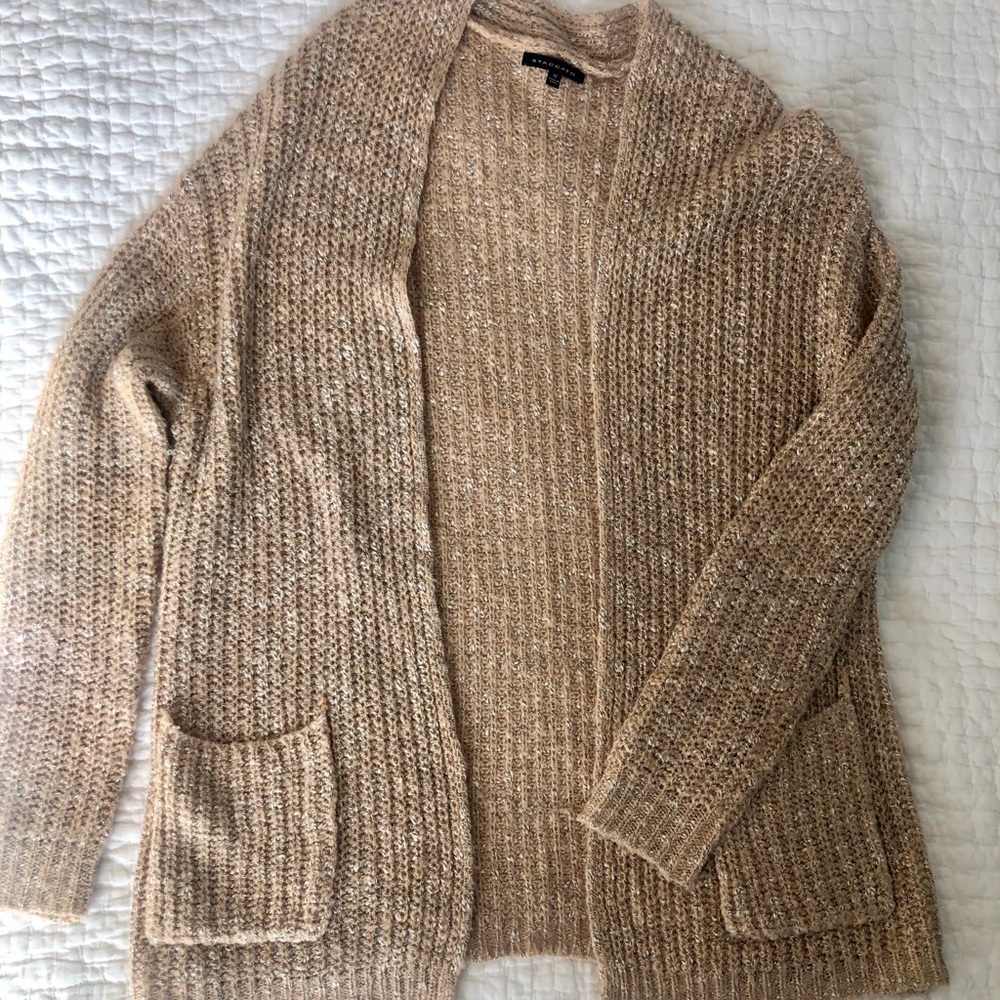 Long open weave cardigan